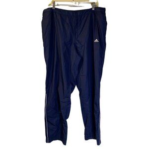 Vintage Y2K Adidas Men's Track Pants Size XL Navy Blue Ankle Zips Elastic Waist